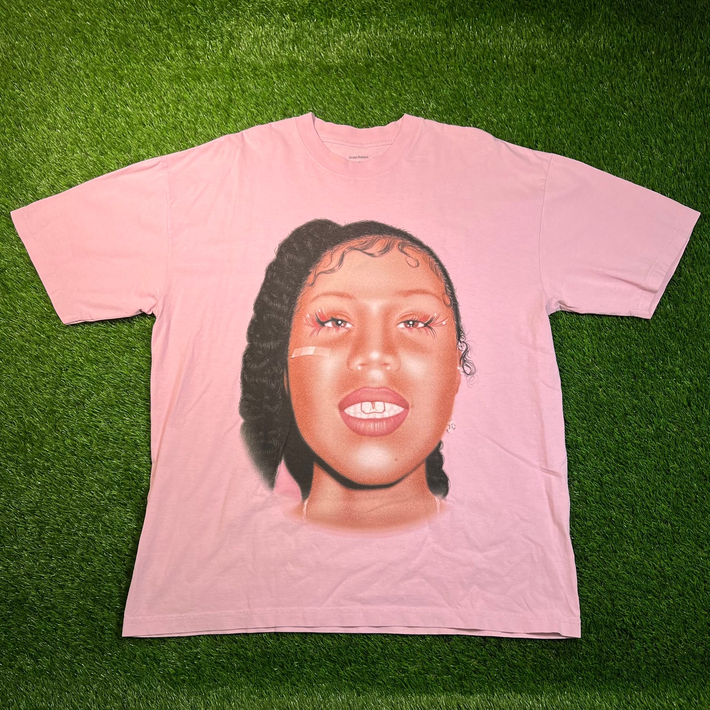 Drake Related Its All A Blur Album Cover Pink Tee Size XL USED x16797