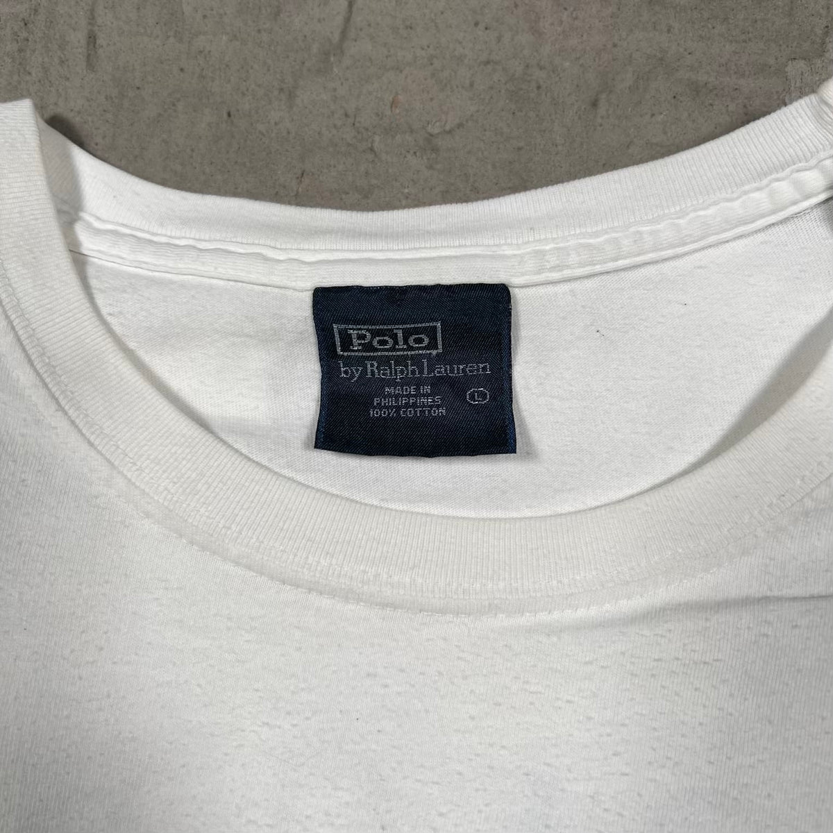 Y2K Polo Ralph Lauren Shark Logo White Tee Size Large USED v20415