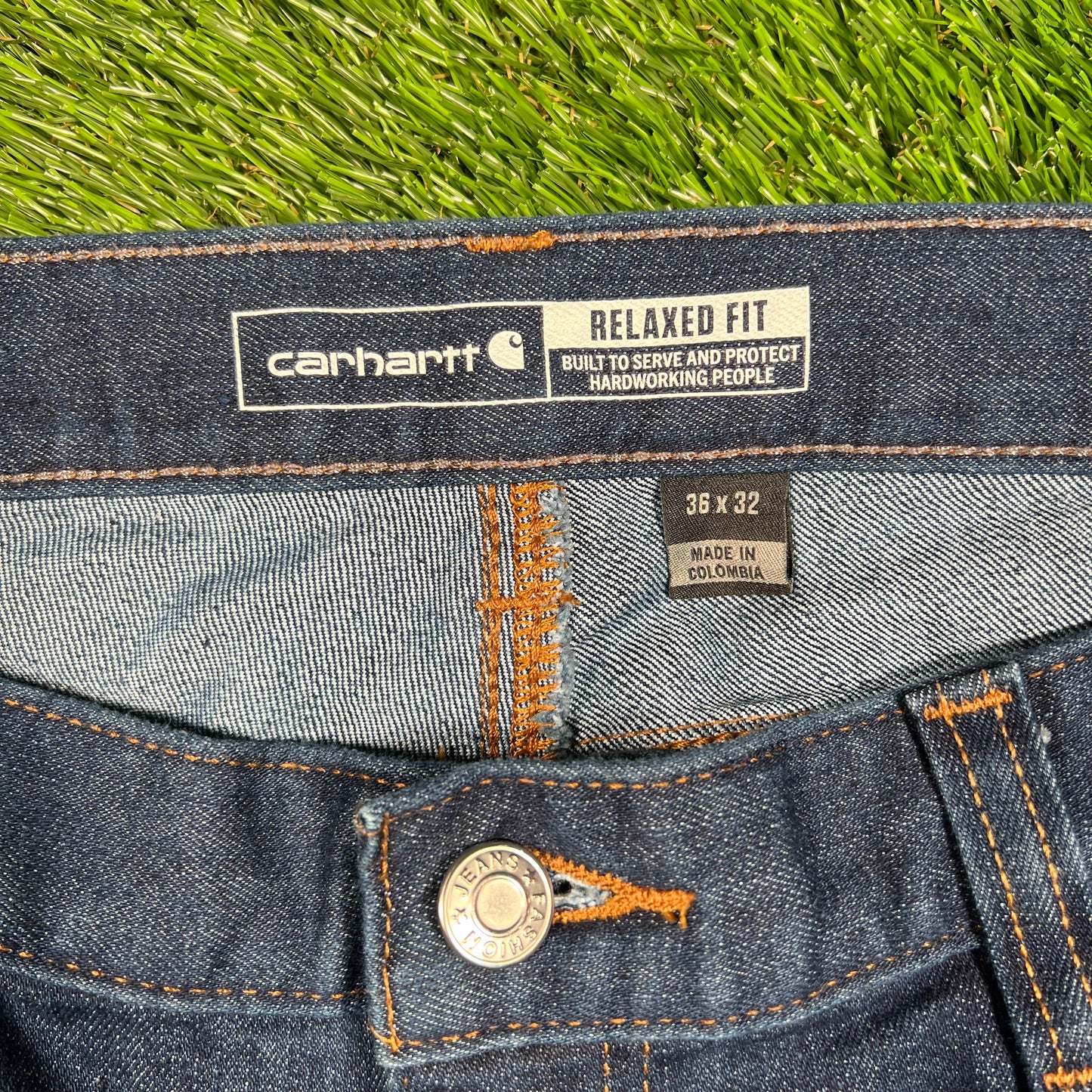 Modern Carhartt Relaxed Fit Blue Jeans Size 36 USED v17527