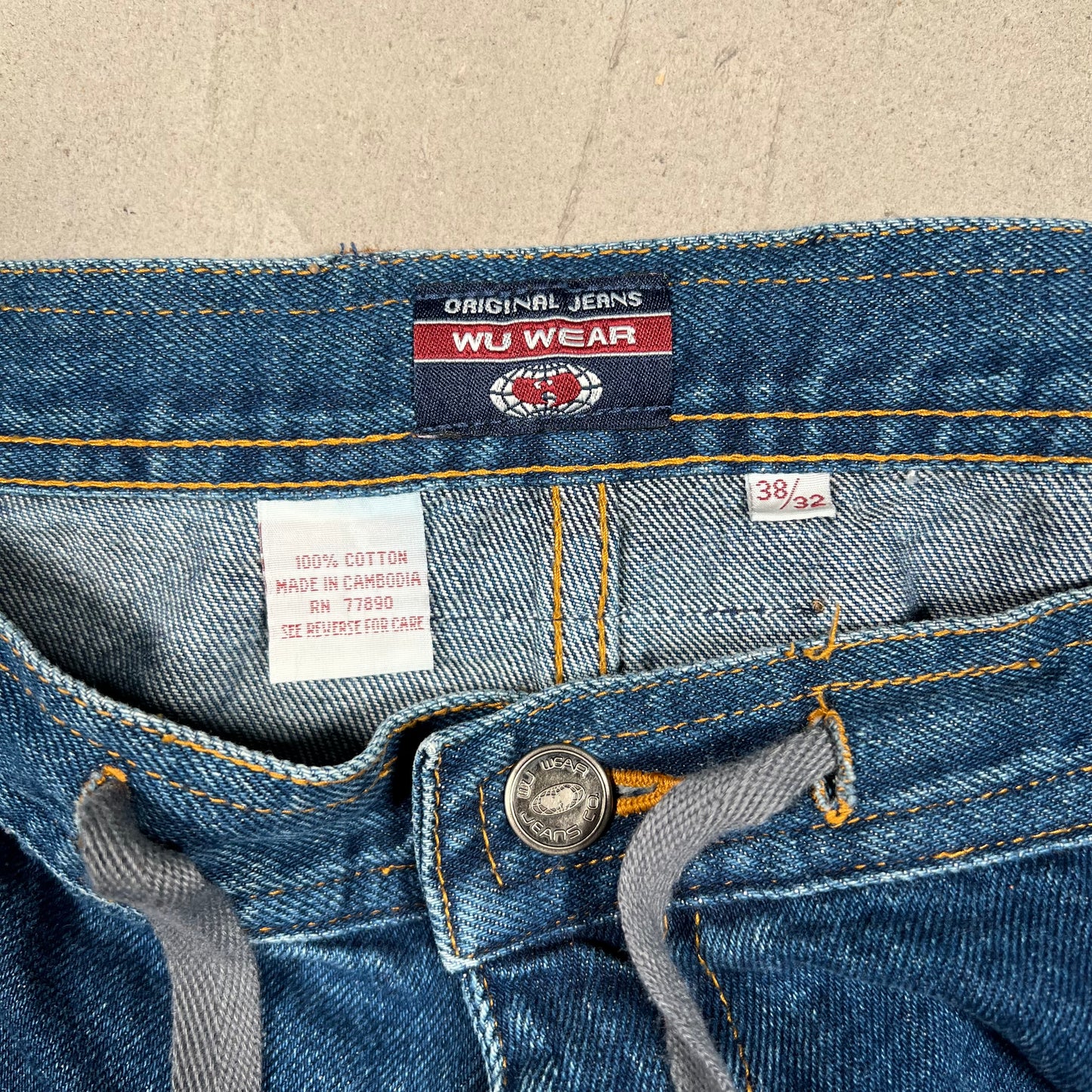 1990s Wu Wear Dragon Denim Jeans Size 38x32 USED v19466
