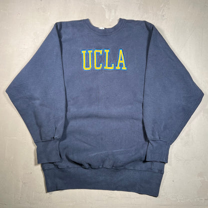 1990s UCLA Reverse Weave Champion Blue Crewneck Size XXL USED v19024