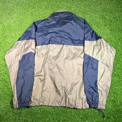 Y2K Columbia "Packable" Green/Navy Full Zip Windbreaker SIze XL USED v17846
