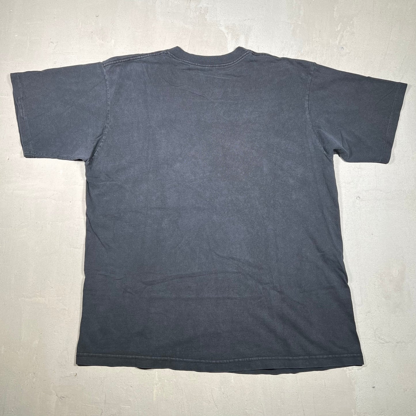 1996 Kiss GLow In Dark 4 Faces Washed Black Tee Size XL USED v19238