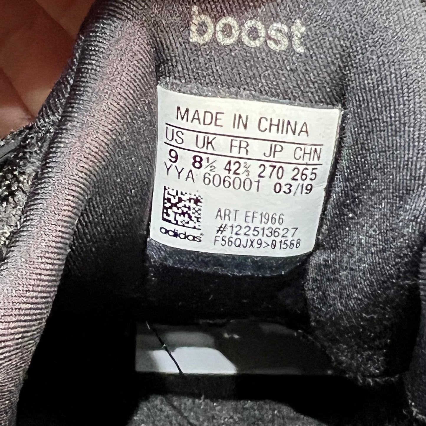 Adidas UltraBoost Undefeated Blackout (2019) SIZE 9 USED S20486