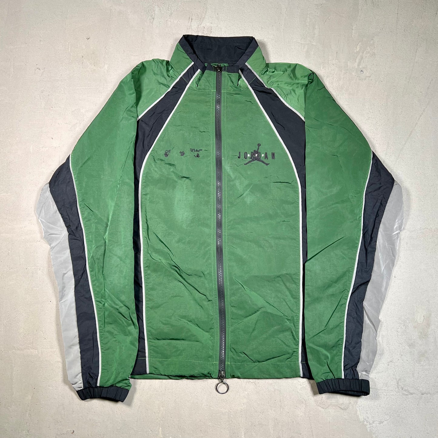 Off-White Jordan Track Jacket Black/Green Size Small NEW x17509