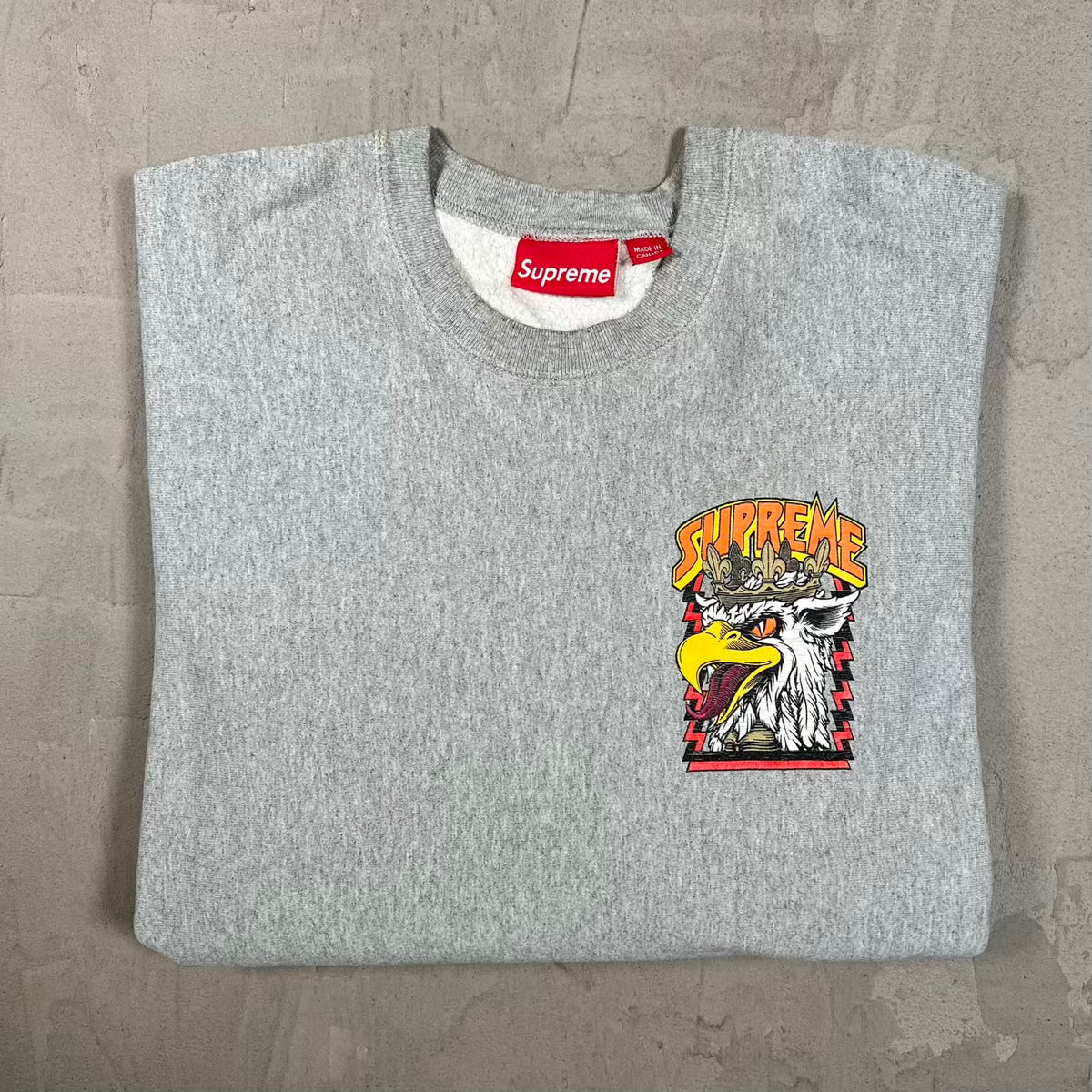 Supreme Sean Cliver Eagle Crewneck Grey (2012) Size Medium USED x18869