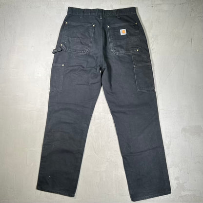 Y2K Carhartt Black Double Knee Carpeneter Pants Size 32 USED v20300