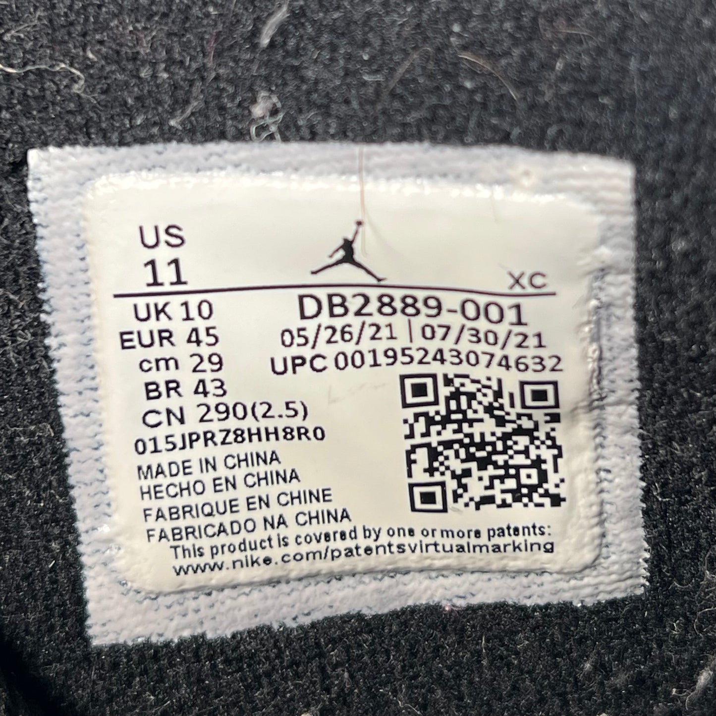 Jordan 1 Gore Tex Black Practicle Grey (2021) Size 11 USED s22058