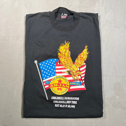 1995 "Am-Jam" Motorcycle Black Tee Size Medium USED v19437