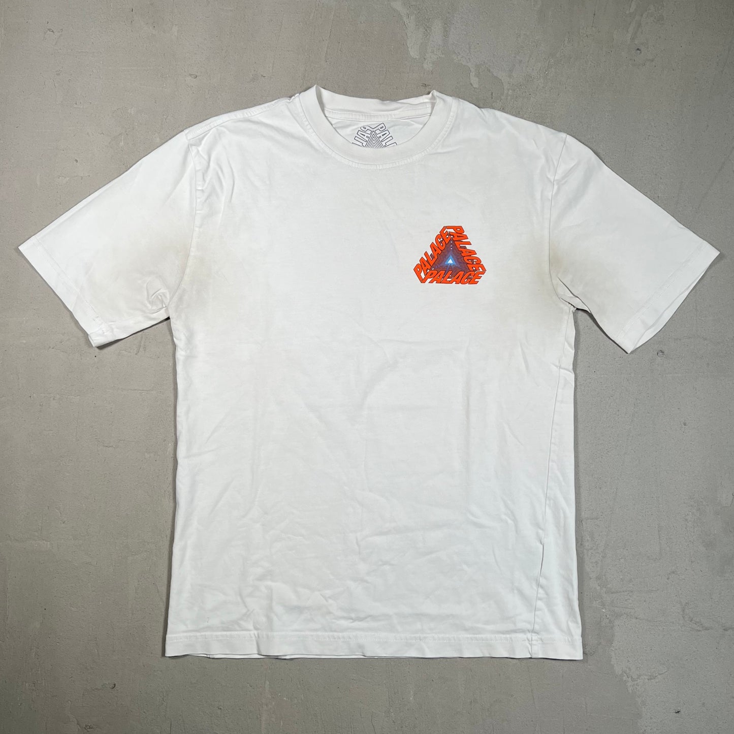 Palace Logo Tee White/Orange Size Small USED x17515