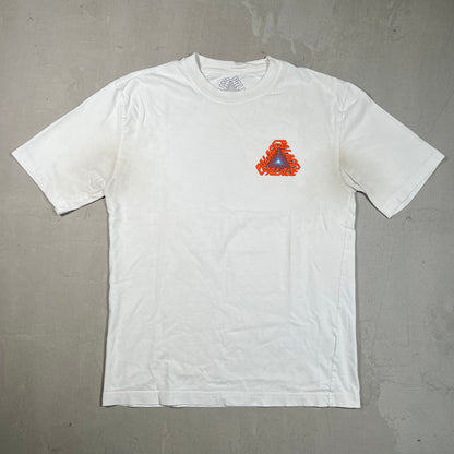 Palace Logo Tee White/Orange Size Small USED x17515