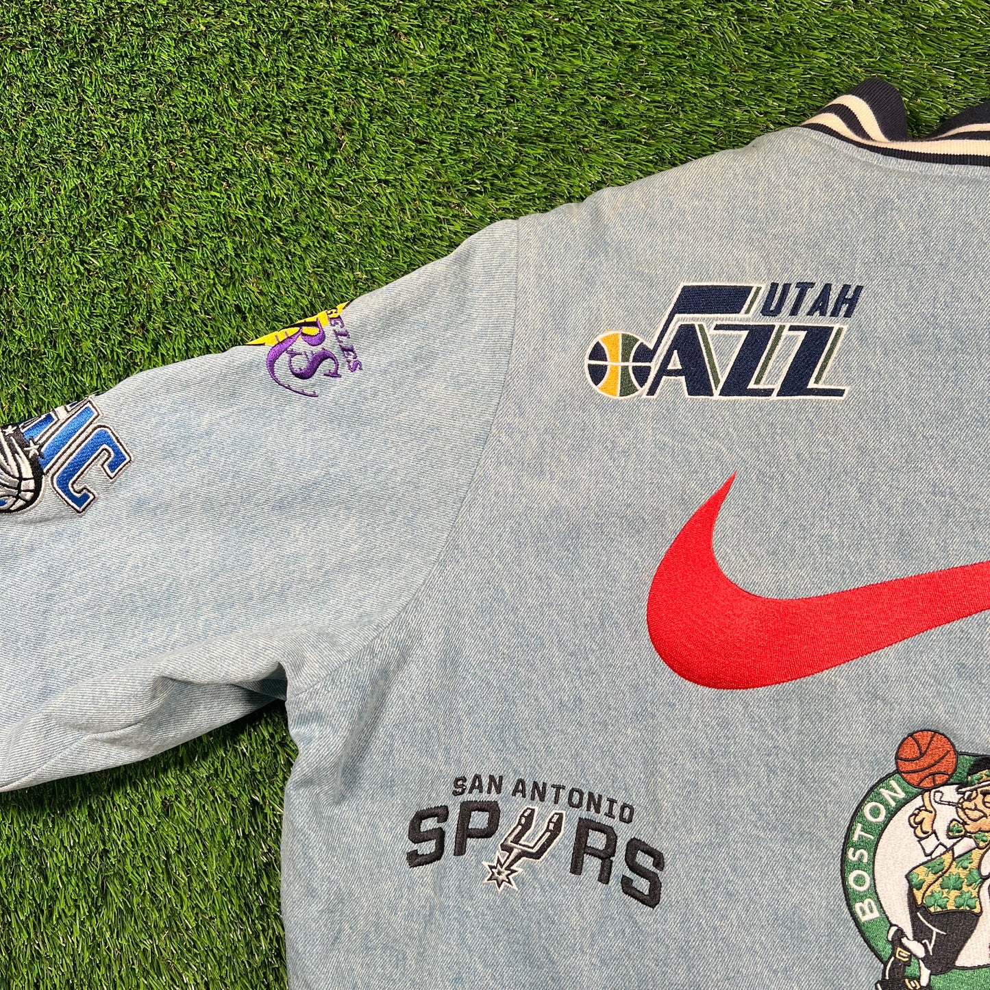 Supreme Nike NBA Teams Warm Up Denim Jacket (2018) Size XL USED x16542
