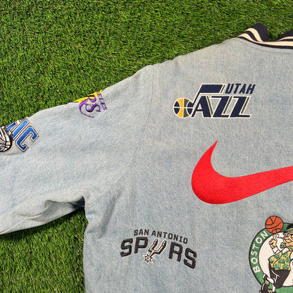 Supreme Nike NBA Teams Warm Up Denim Jacket (2018) Size XL USED x16542