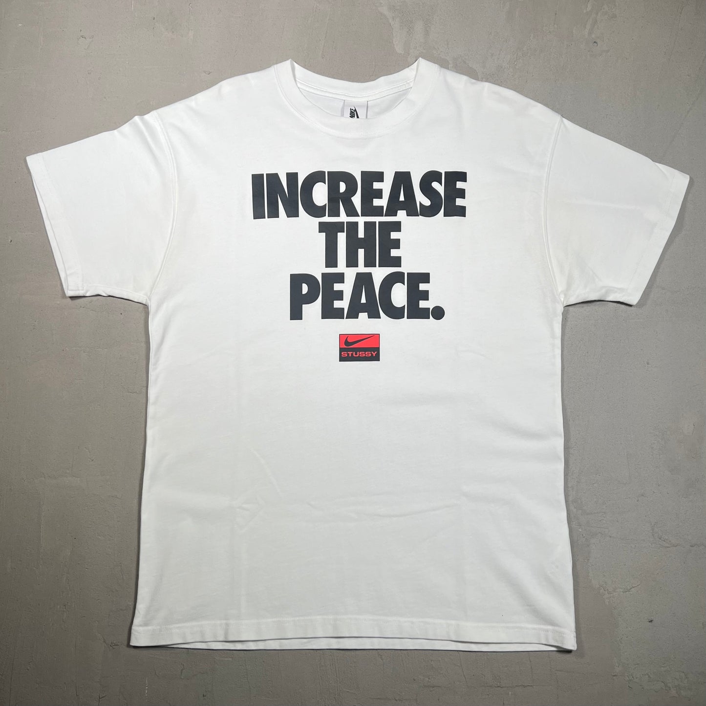 Stussy Nike "Increase the Peace" White Tee Size Medium USED x15604