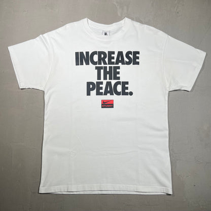 Stussy Nike "Increase the Peace" White Tee Size Medium USED x15604