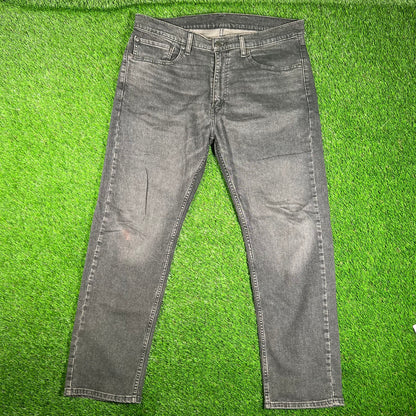 Levi's 505 Washed Black Jeans Size 36 USED v18026