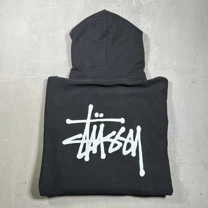 Stussy Script Logo Black Hoodie Size XXL USED x18700