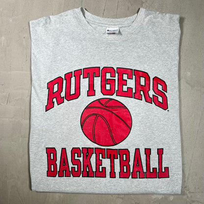 1990s Rutgers Baskketball Champion Grey Tee Size XL USED v20150