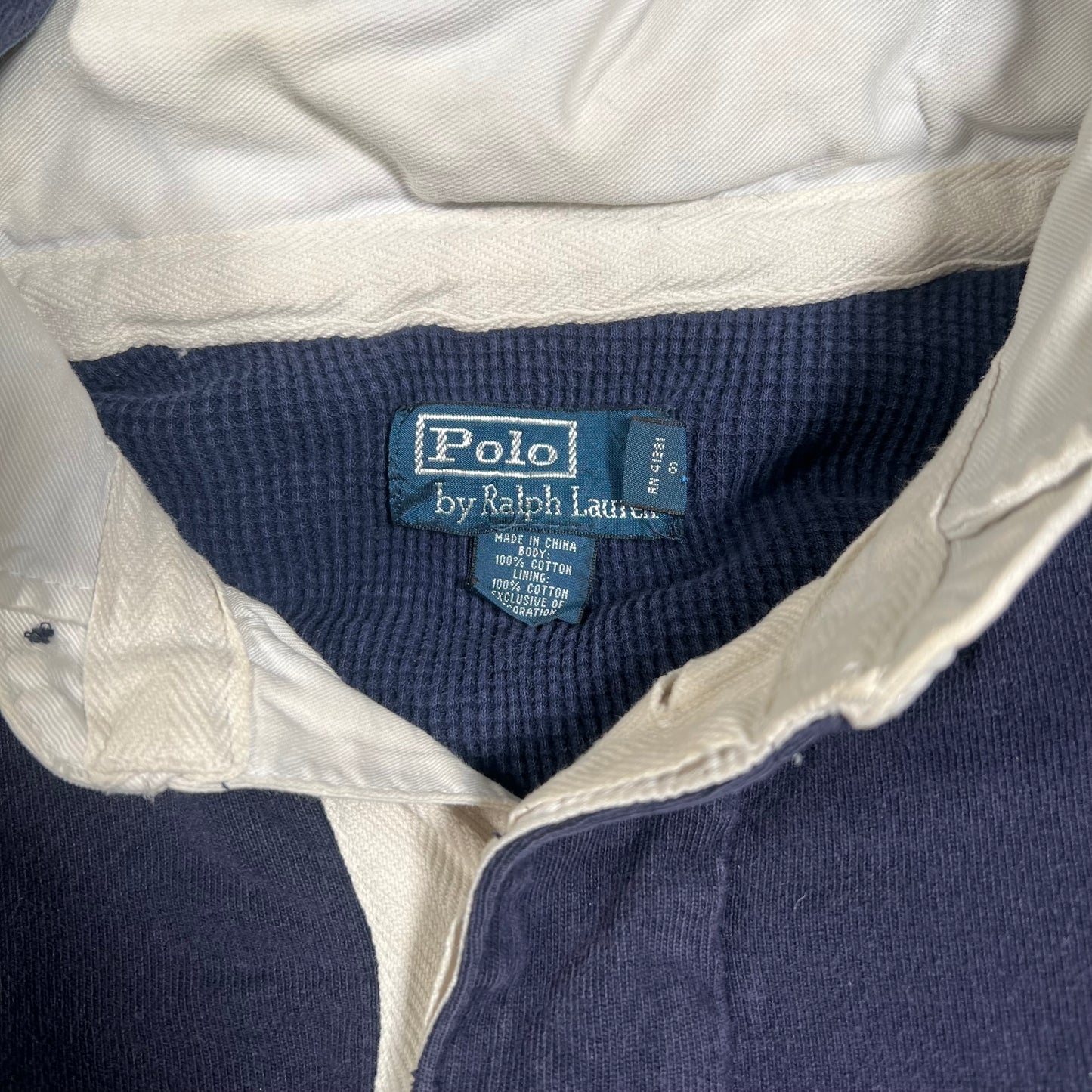 Y2K Polo Ralph Lauren Ski Club Detachable Navy Hood Polo Longsleeve Size XL USED v18379