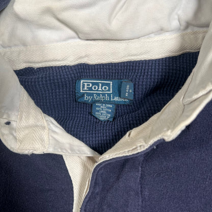 Y2K Polo Ralph Lauren Ski Club Detachable Navy Hood Polo Longsleeve Size XL USED v18379