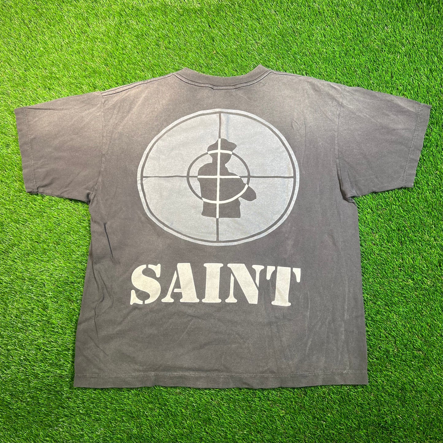 Saint Michael Public Enemy Vintage Style Grey Tee Size Medium USED x15049