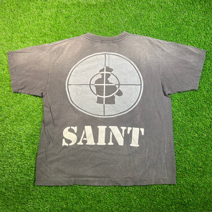 Saint Michael Public Enemy Vintage Style Grey Tee Size Medium USED x15049