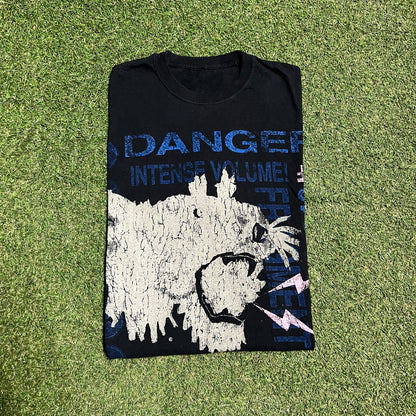 Travis Scott Fragment "Danger" Black Tee Size Large USED x13679