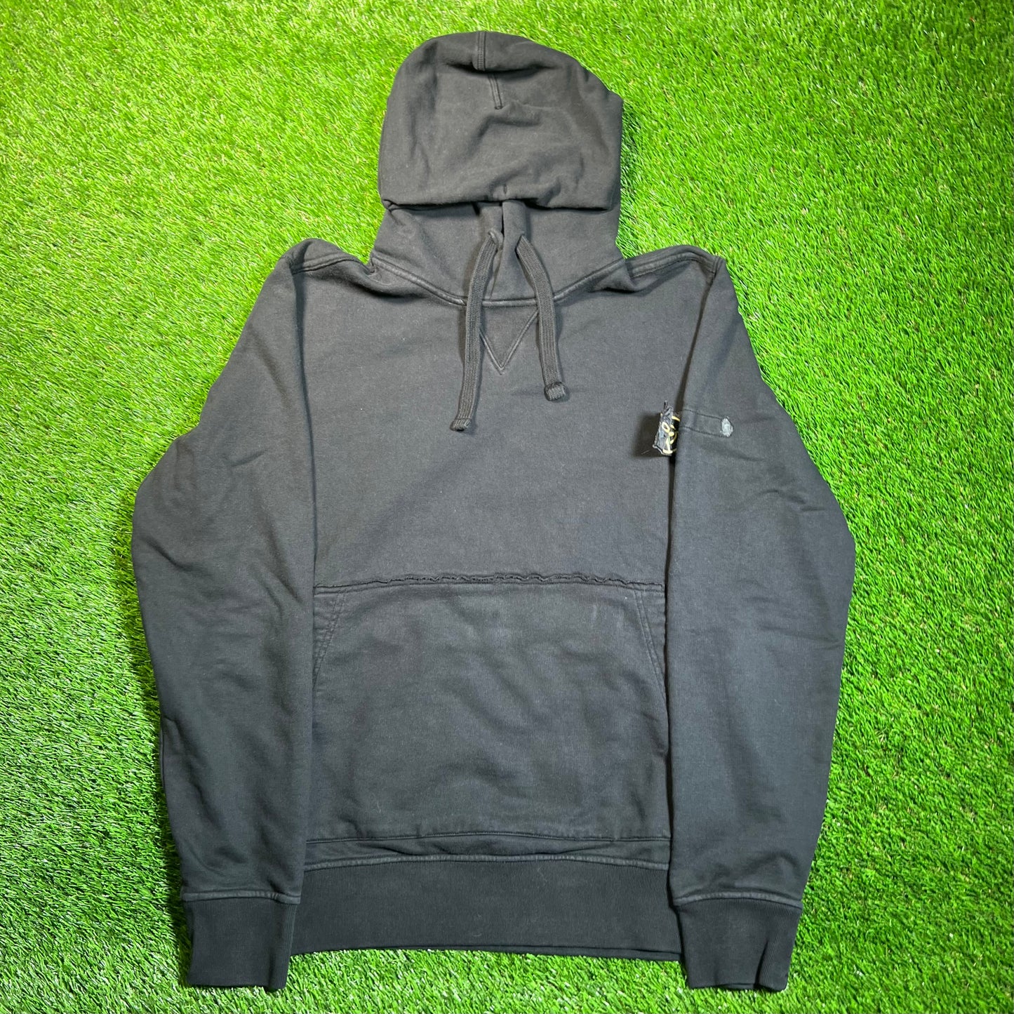 Stone Island Armband Logo Black Hoodie Size XL USED x16865