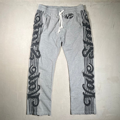 Vale Vale State "VS" Grey/Black Embroidered Sweatpants Size XL USED x17588