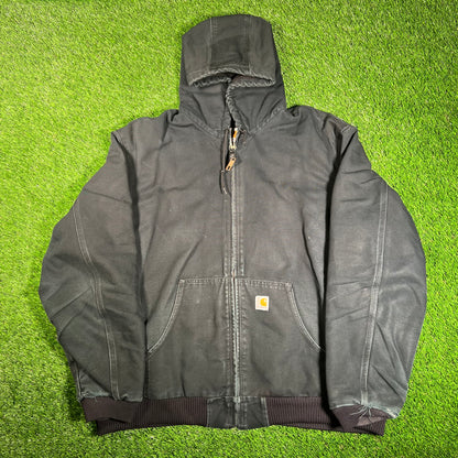 Y2K Carhartt Black Canvas Work Jacket Size XXL USED v18130