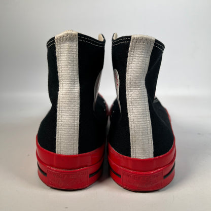 Converse Chuck Taylor 70 Hi CDG Play Black Red (2022) Size 6.5 USED s21556