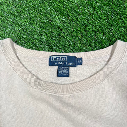 1990s Polo Ralph Lauren Cream Crewneck Size XL USED v17960