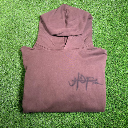 Travis Scott Brown Utopia Album Hoodie Size Large USED x15724