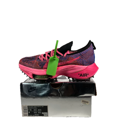 Nike Air Zoom Tempo Next% Flyknit Off-White Racer Blue Pink Glow (2021) Size 7.5 USED S23604