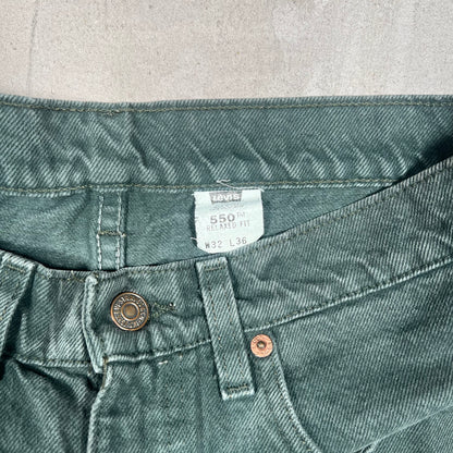 1998 Levi's 550 Dark Green Size 32 USED v19304