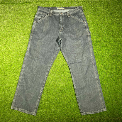 Y2K Lee Dungarees Blue Carpenters Size 36 USED v17628