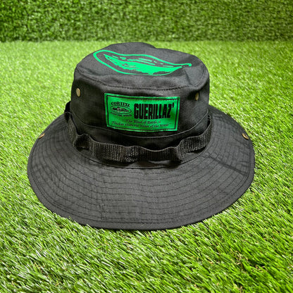 Corteiz Guerillaz Bucket Hat Black One Size USED X13798