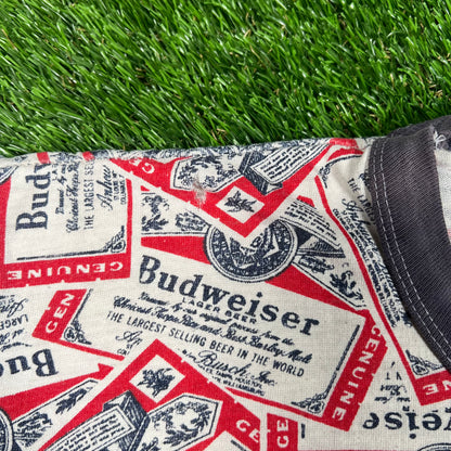 1980s Budwesier AOP Tee Size Medium USED v18159