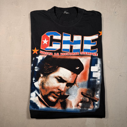 Y2K Che Guevara Rap Style Black Tee SIze XL USED v17964