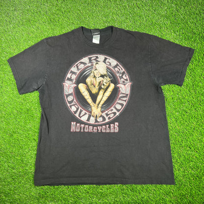 2015 Harley Davidson Girl Danburt CT Black Tee Size XL USED v17095