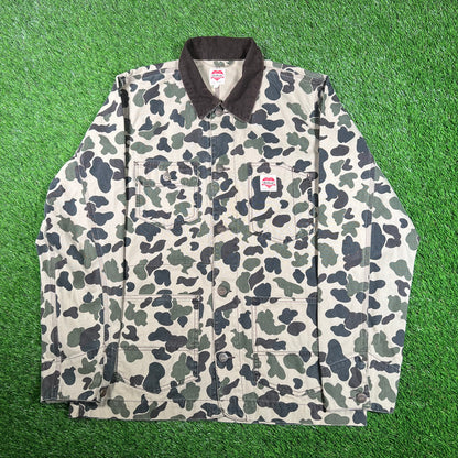 Carhartt WIP Green Camo State Button Up Jacket Size Large USED v18063