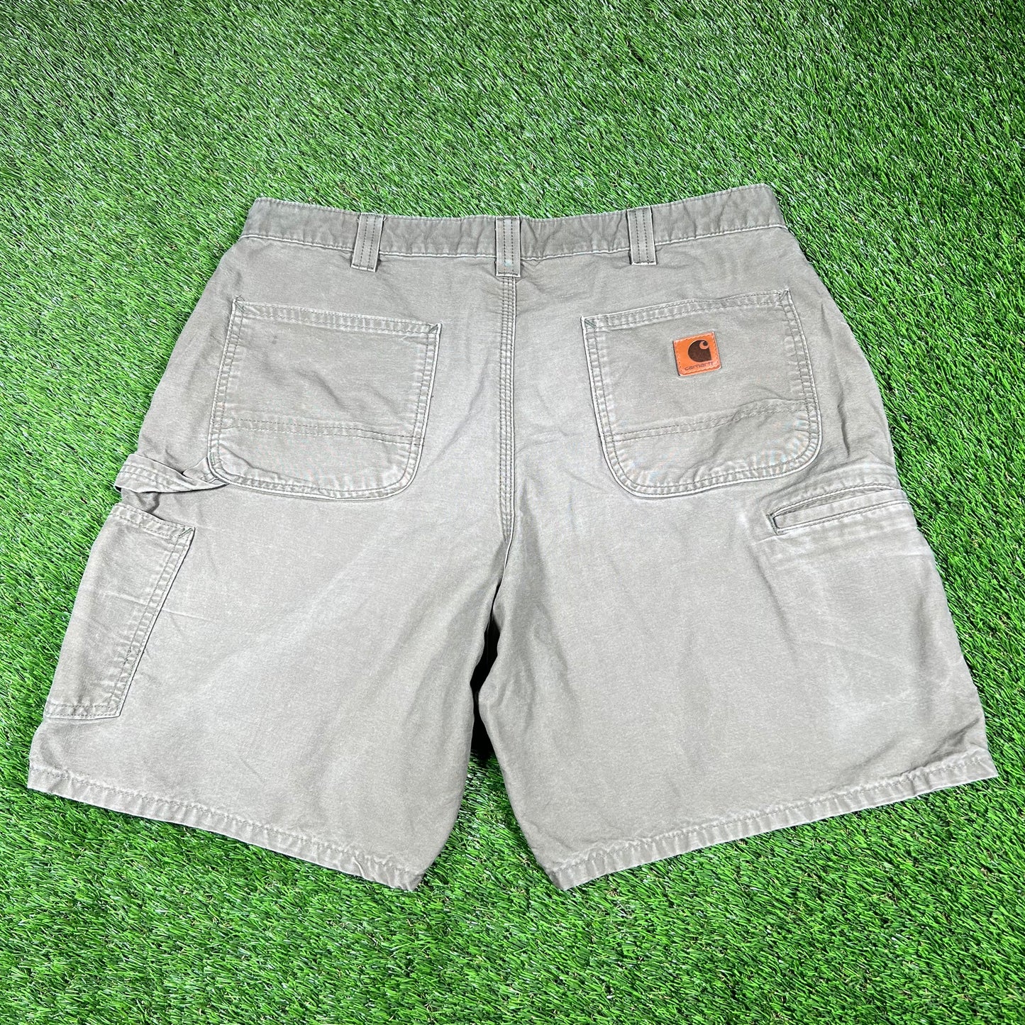 Carhartt Work Wear Olive Green Shorts Size 36 USED v16843