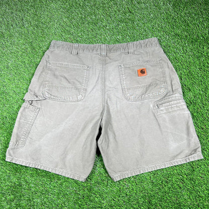 Carhartt Work Wear Olive Green Shorts Size 36 USED v16843