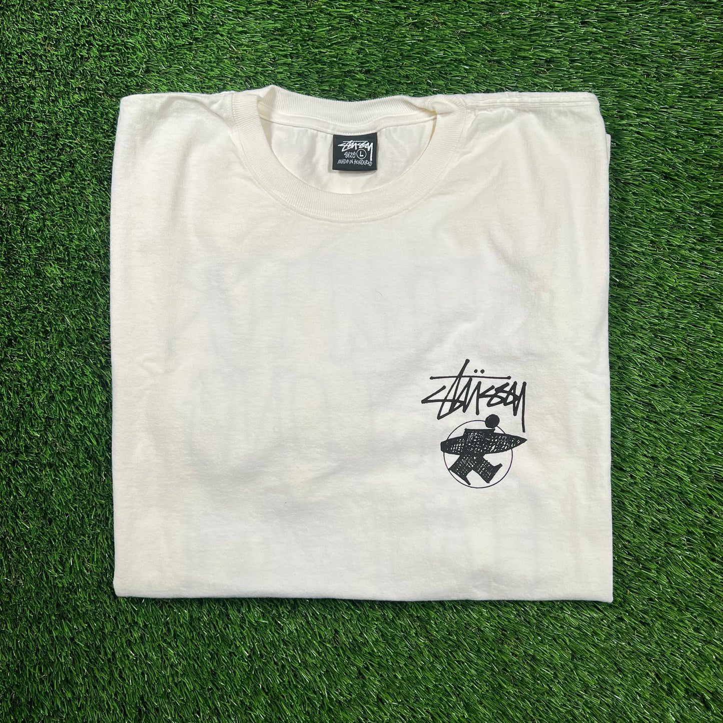 Stussy "Long Haul" White Tee Size Large USED x16130