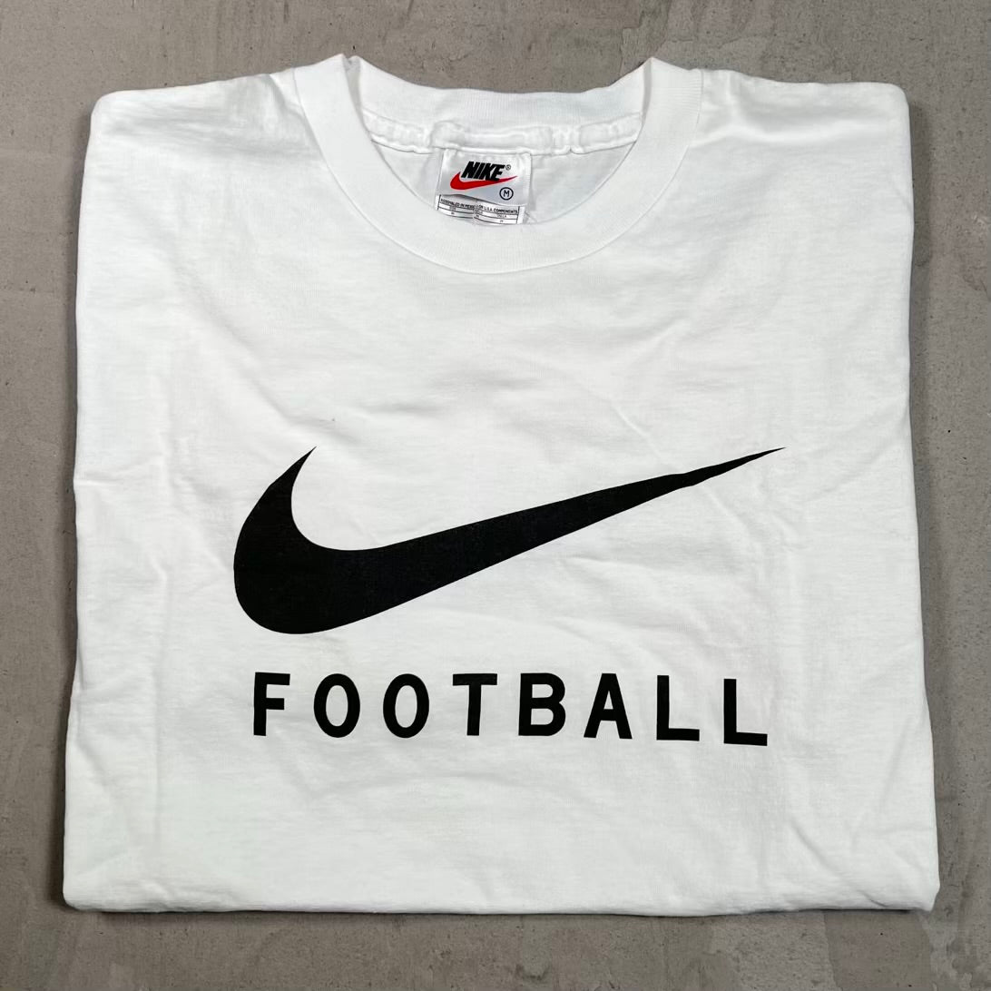 1990s Nike White Tag "Football" Tee White Size Medium USED v20071
