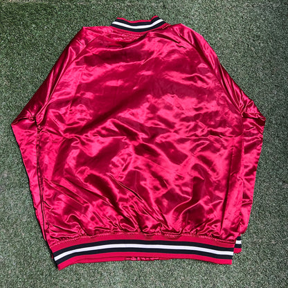 Mitchell and Ness Satin Chicago Bulls Red Jacket Size XXL NEW v16085