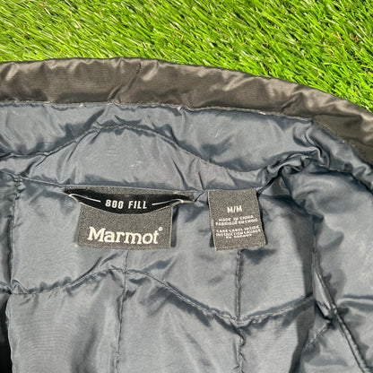 Marmot Light Weight Puffy Black Jacket Size Medium USED v17385