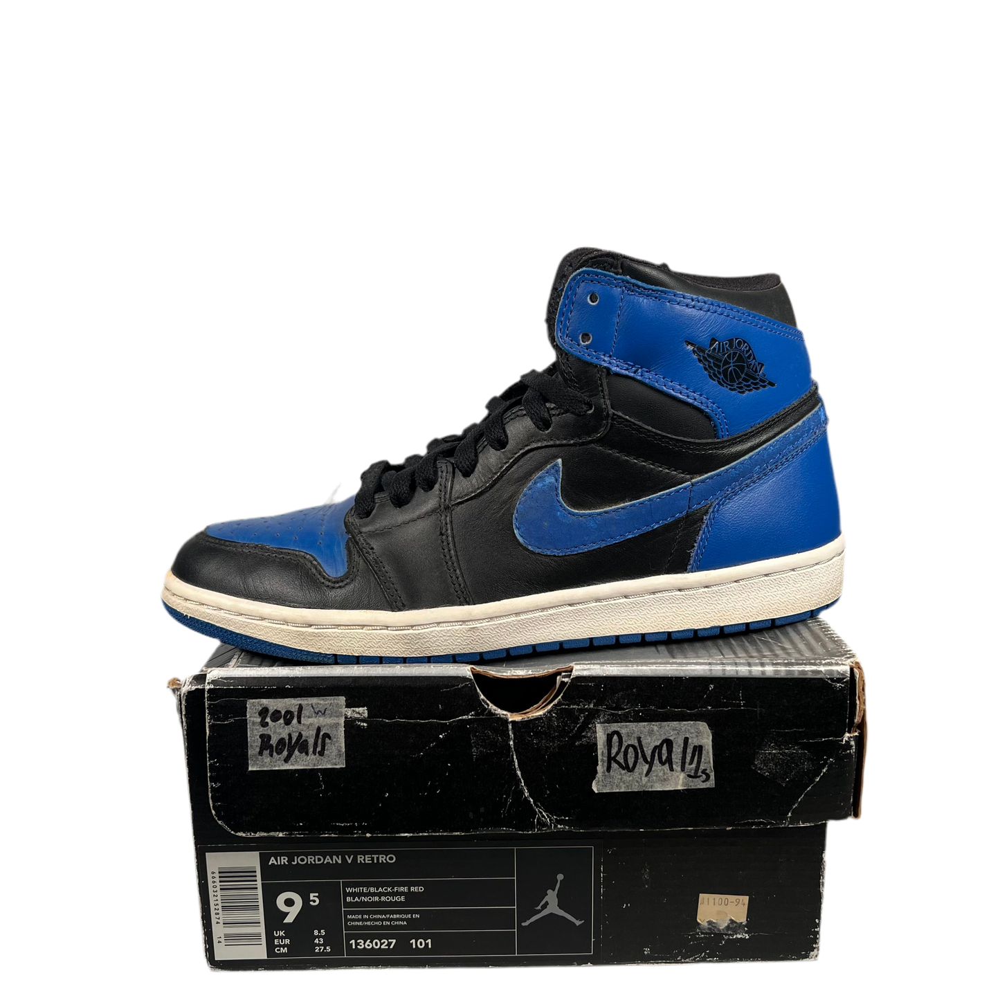 Jordan 1 Royal 2001 Size 8.5 USED s5053