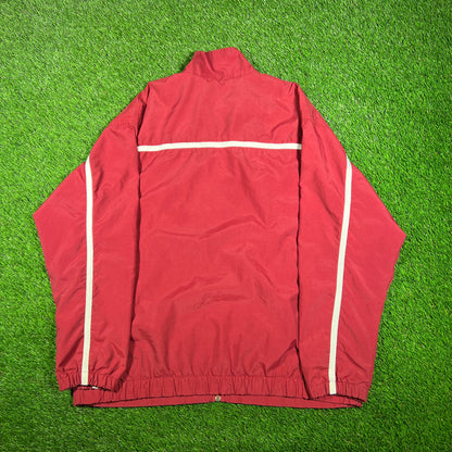 Y2K Nike Bloomfield Basketball Maroon Light Zip Up Jacket Size Large USED v17830