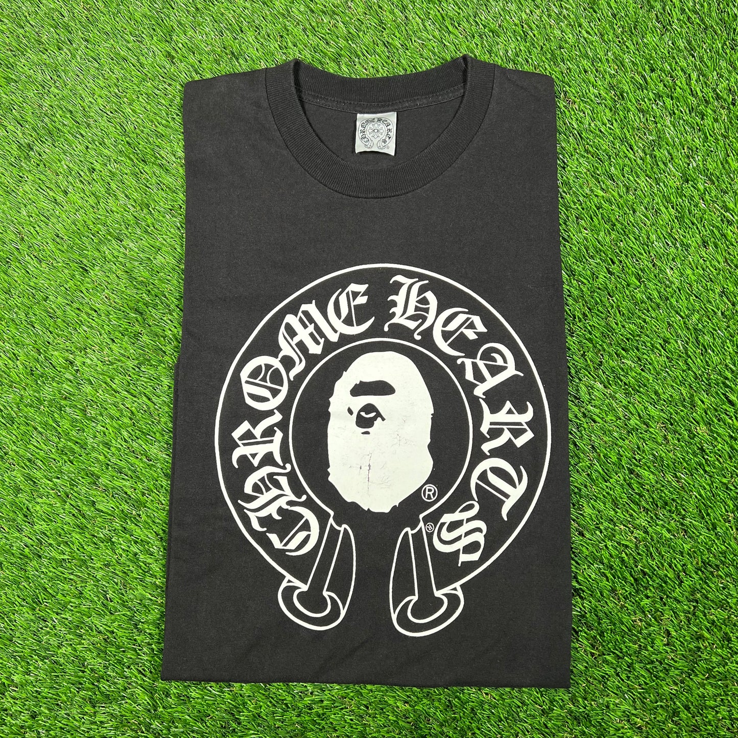 Chrome Heart Bape 2009 Baby Milo Cross Black Tee Size Large USED x15352